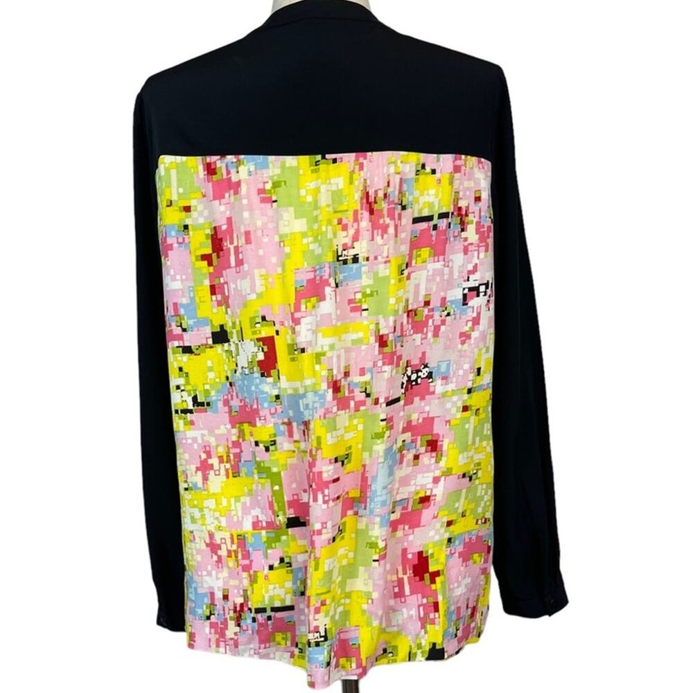 Tibi Geo Print Abstract Button Front Long Sleeve … - image 5